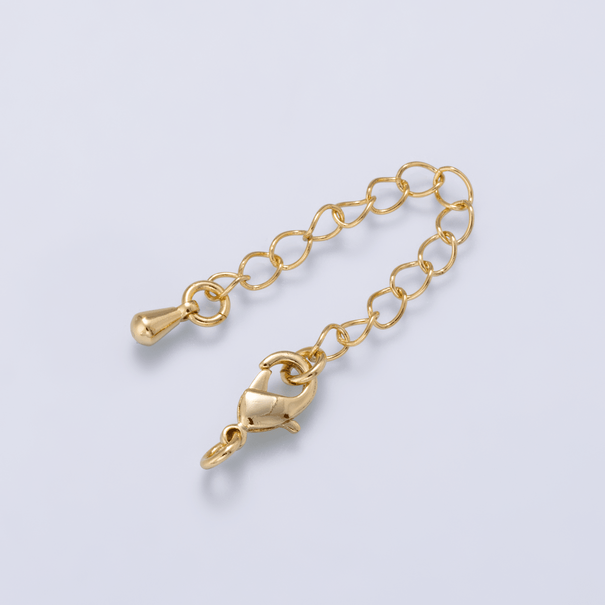 16K Gold Filled 9mm Minimalist Lobster Claw Clasps 2.65 Inch Teardrop Chain Extender | Findings-00500