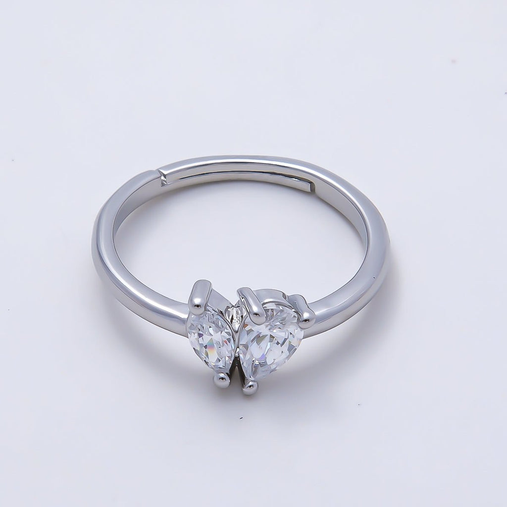 16K Gold Filled Clear Marquise Teardrop CZ Solitaire Ring in Gold & Silver | Rings-00159 Rings-00160