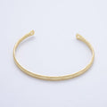 16K Gold Filled 4mm Line-Textured Croissant Ribbed Half Cuff Bracelet Finding for Bangle Supply | WA-04411