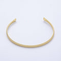 16K Gold Filled 3.5mm Geometric Arrow Ribbed Half Cuff Bracelet Finding for Bangle Supply | WA-04454