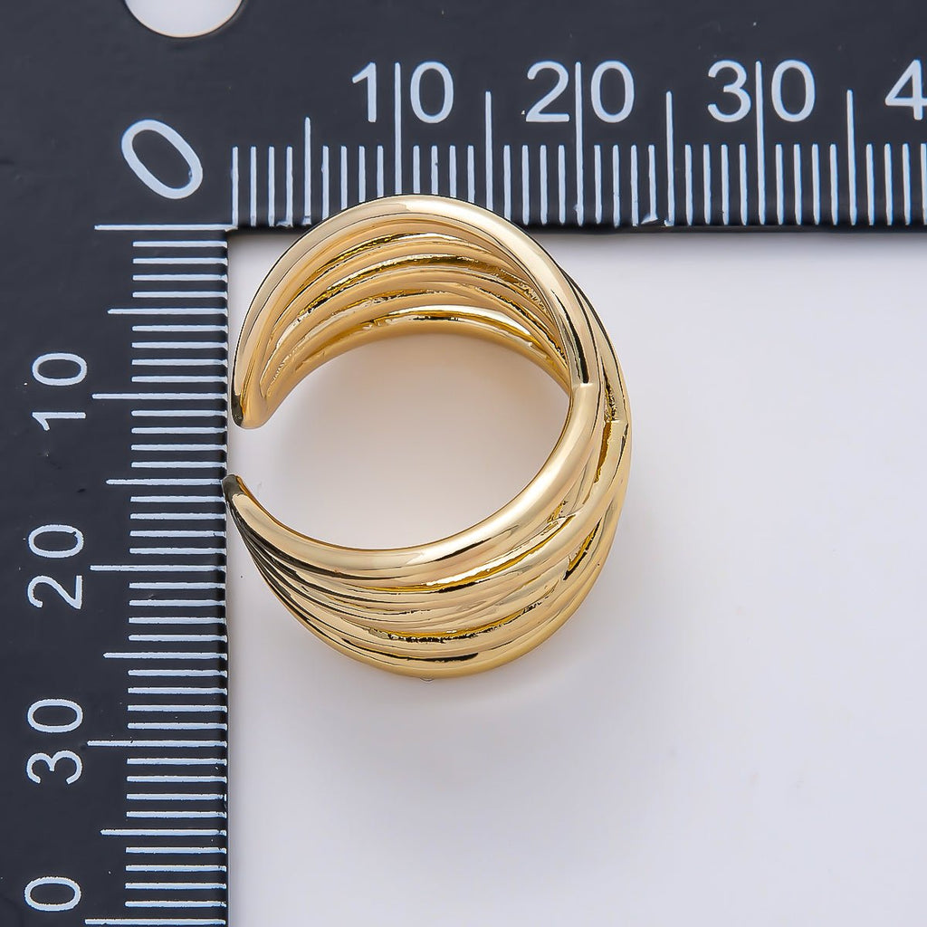 16K Gold Filled Minimalist Criss Cross Tied Multi Band Ring | Rings-00172