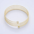 16K Gold Filled Round Multiple Band Bangle Bracelet | WA-04713