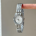 New Womens Watch With Steel Band Small Dial And Diamond Accents