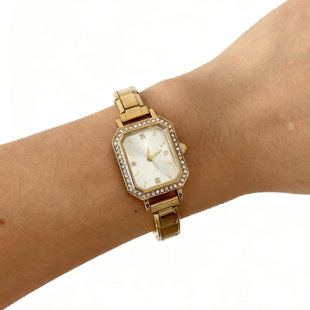 Stylish Square Watch For Women With A Chic Diamond-embellished DesignDIY Customizable