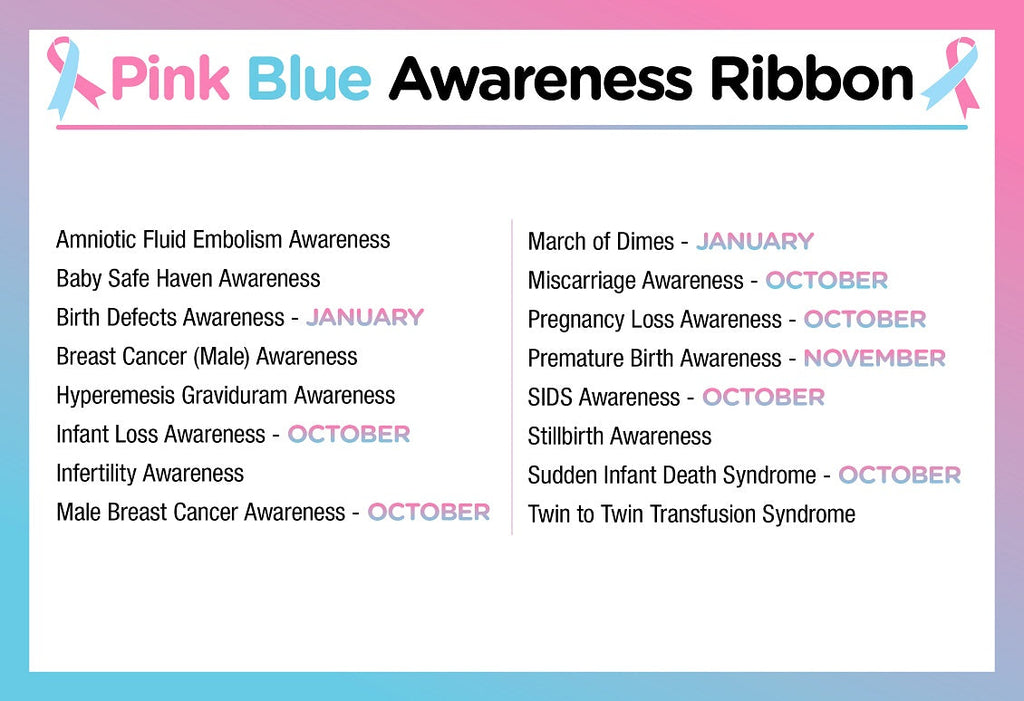 10/25/50/100 Small Pink & Blue Ribbon Lapel Pins