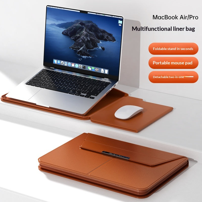 Leather Laptop Sleeve with Stand