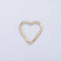 24K Gold Filled 40mm Minimalist Heart Push Gate Findings | Findings-00412