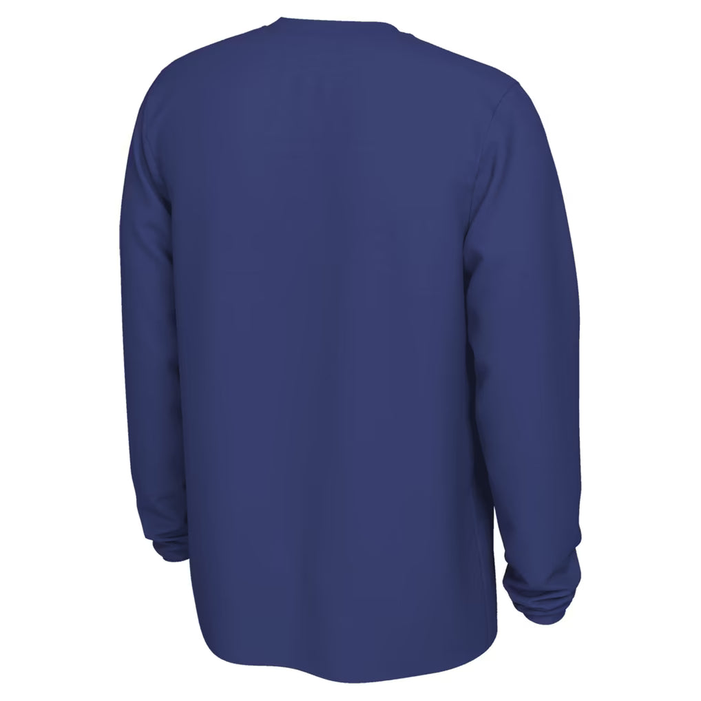Men's Nike Royal Golden State Warriors 2025/26 On-Court Flare Dri-FIT Practice Long Sleeve Tri-Blend T-Shirt