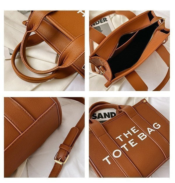 Large Size Vegan Leather Tote Bag