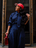 Pin Striped Tie Shirt And Pants Set