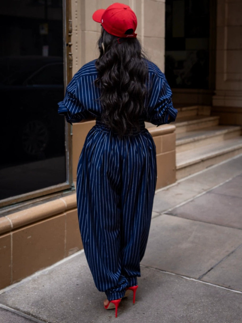 Pin Striped Tie Shirt And Pants Set