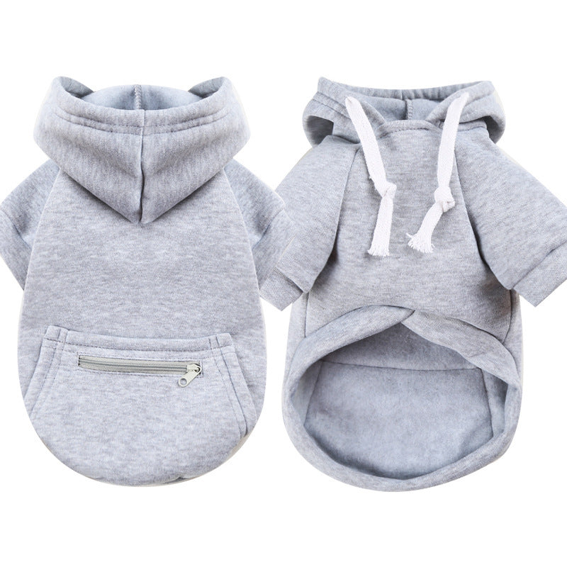 Autumn Winter Dog Zipper Pocket Cat Sweater Outfit