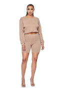 Knit 2PC Cropped Short Set
