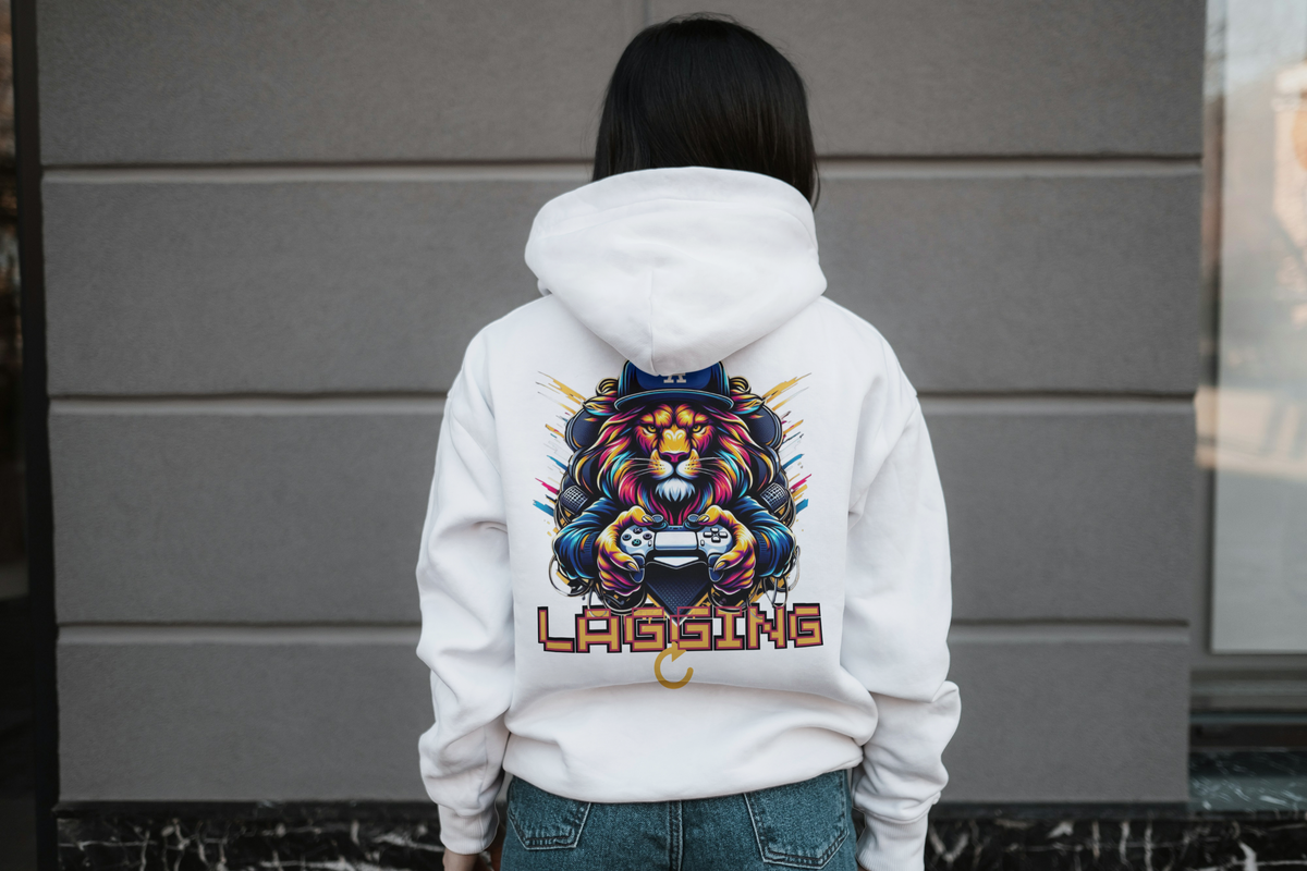 Lagging Lion | Gamer's Grind Hoodie | For the One Who Plays Hard & Lives Harder