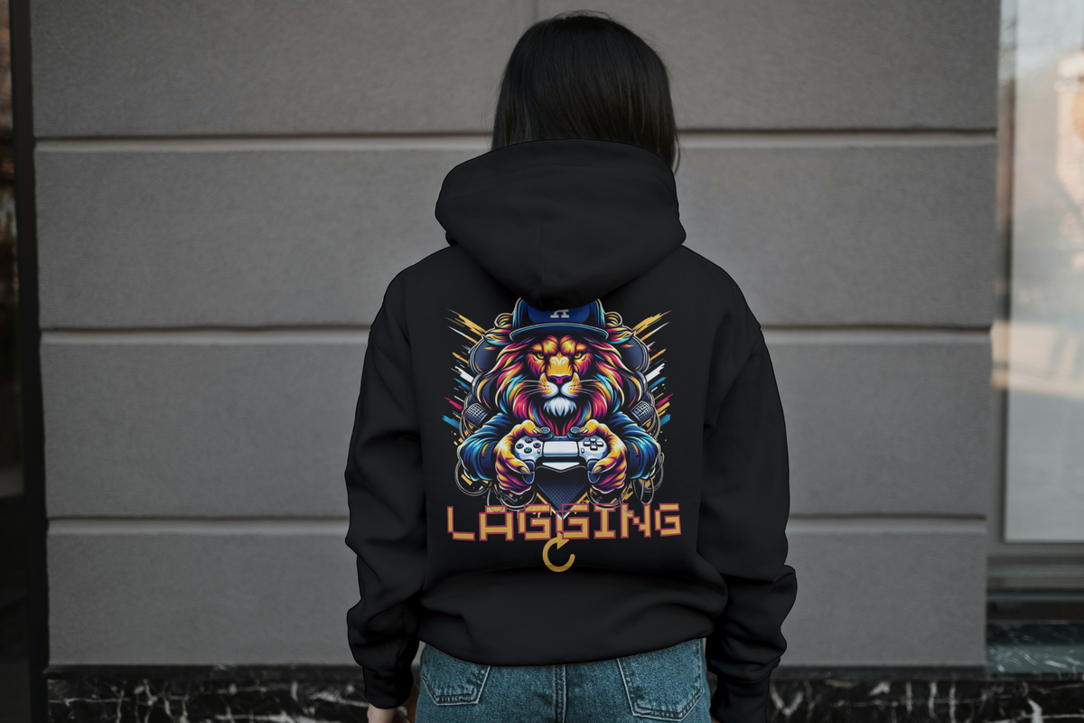 Lagging Lion | Gamer's Grind Hoodie | For the One Who Plays Hard & Lives Harder