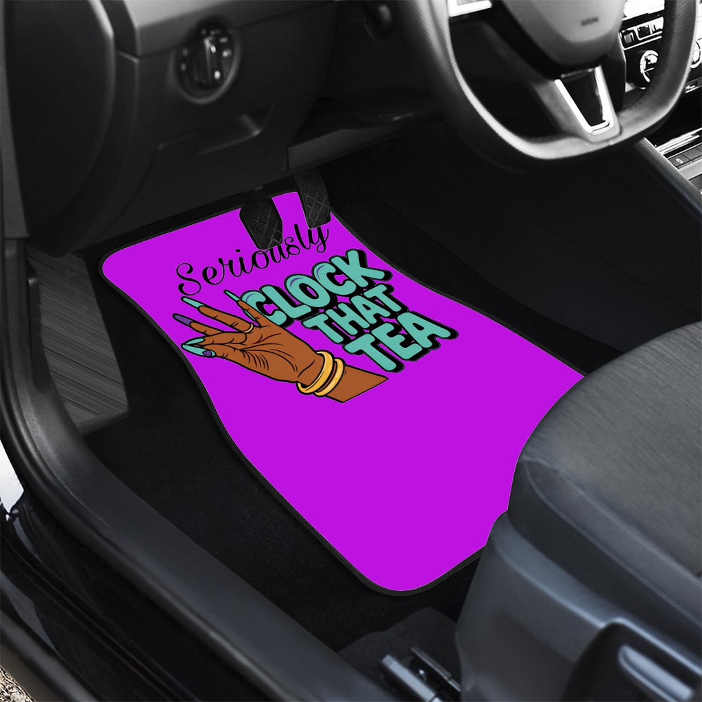 Clock That Tea 2pc. Front Row Car Mats