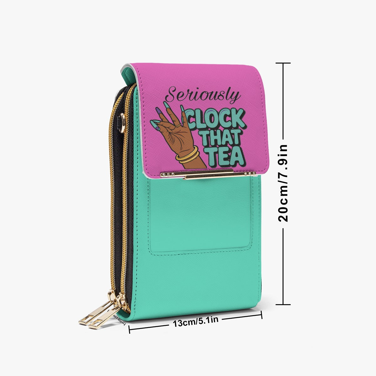 Babygirl's Seriously Clock That Tea Mobile Phone Crossbody Bag