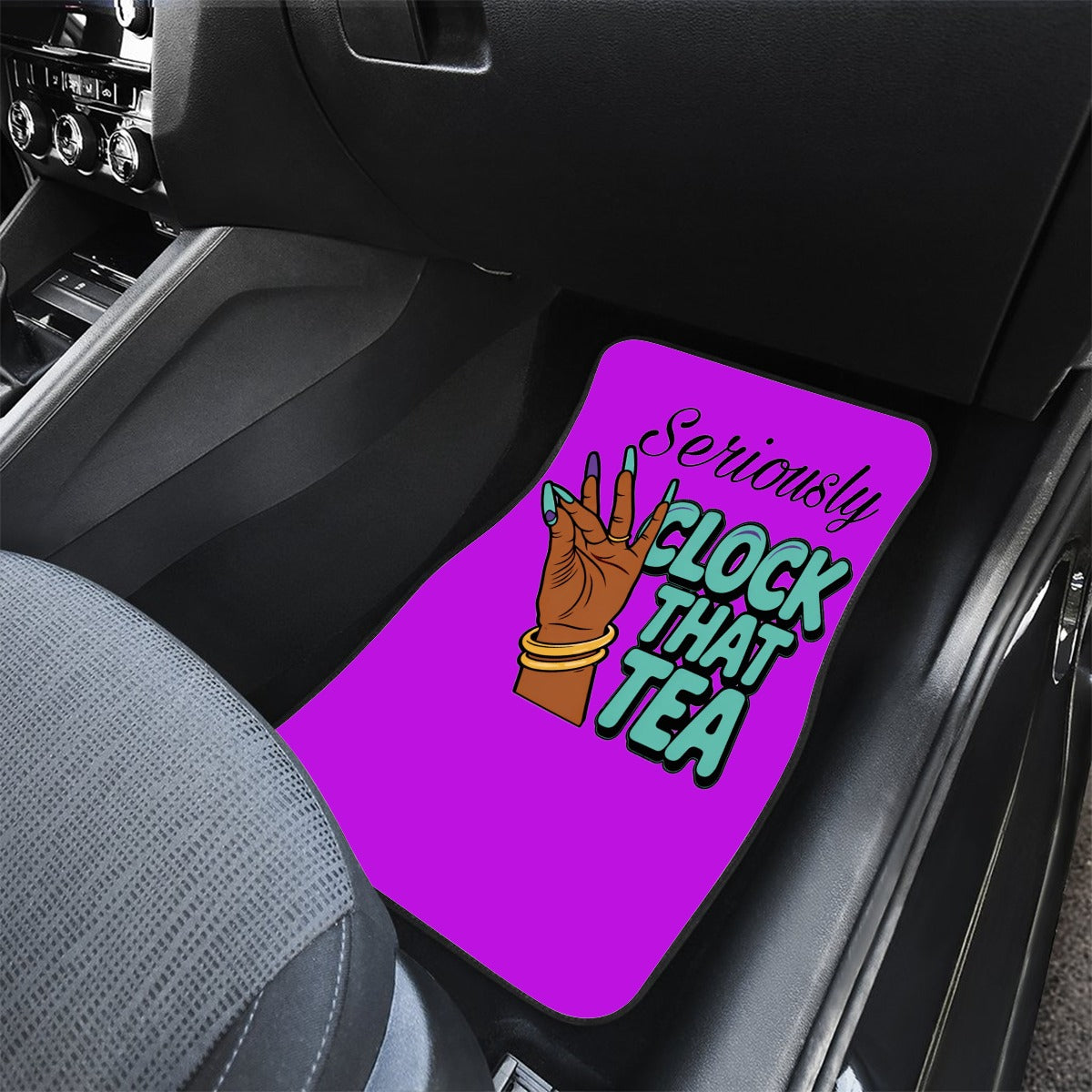 Clock That Tea 2pc. Front Row Car Mats