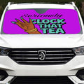 Clock That Tea Windshield Sunshade