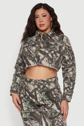 Hunter Camo Frayed Patch and Repair Jean Jacket - camouflage