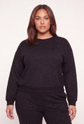 Rhinestone Detail Pullover Sweatshirt - Black