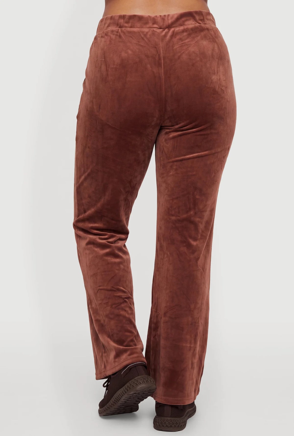 Velour Faux Drawstring High Waisted Sweatpants