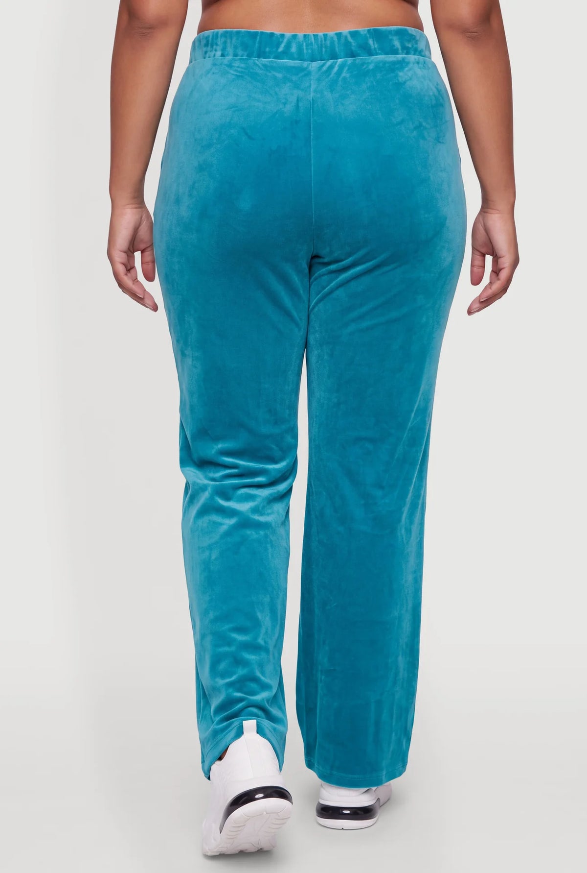 Velour Faux Drawstring High Waisted Sweatpants