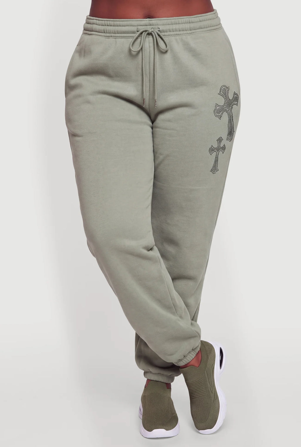 Almost Famous Rhinestone Graphic Joggers