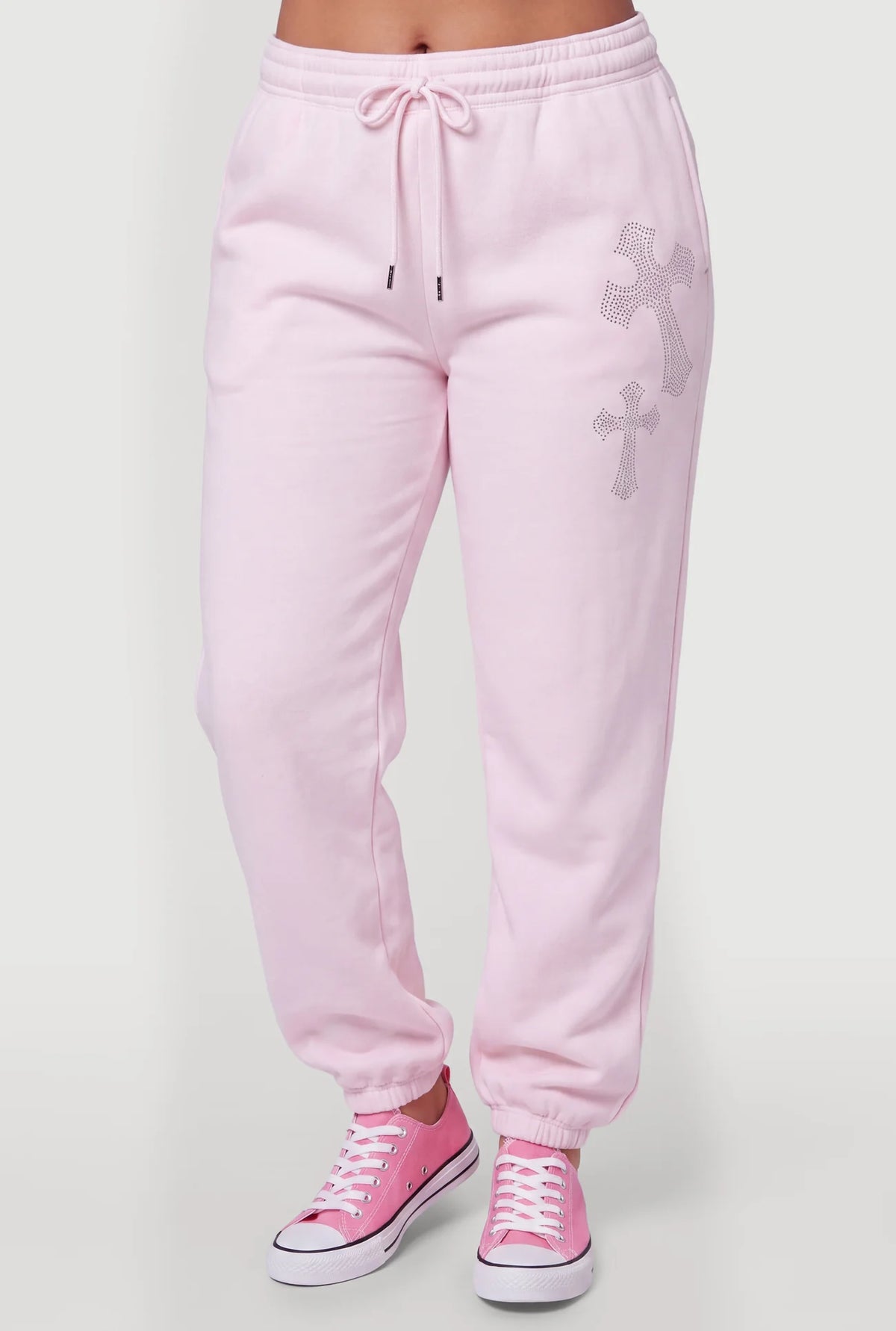 Almost Famous Rhinestone Graphic Joggers