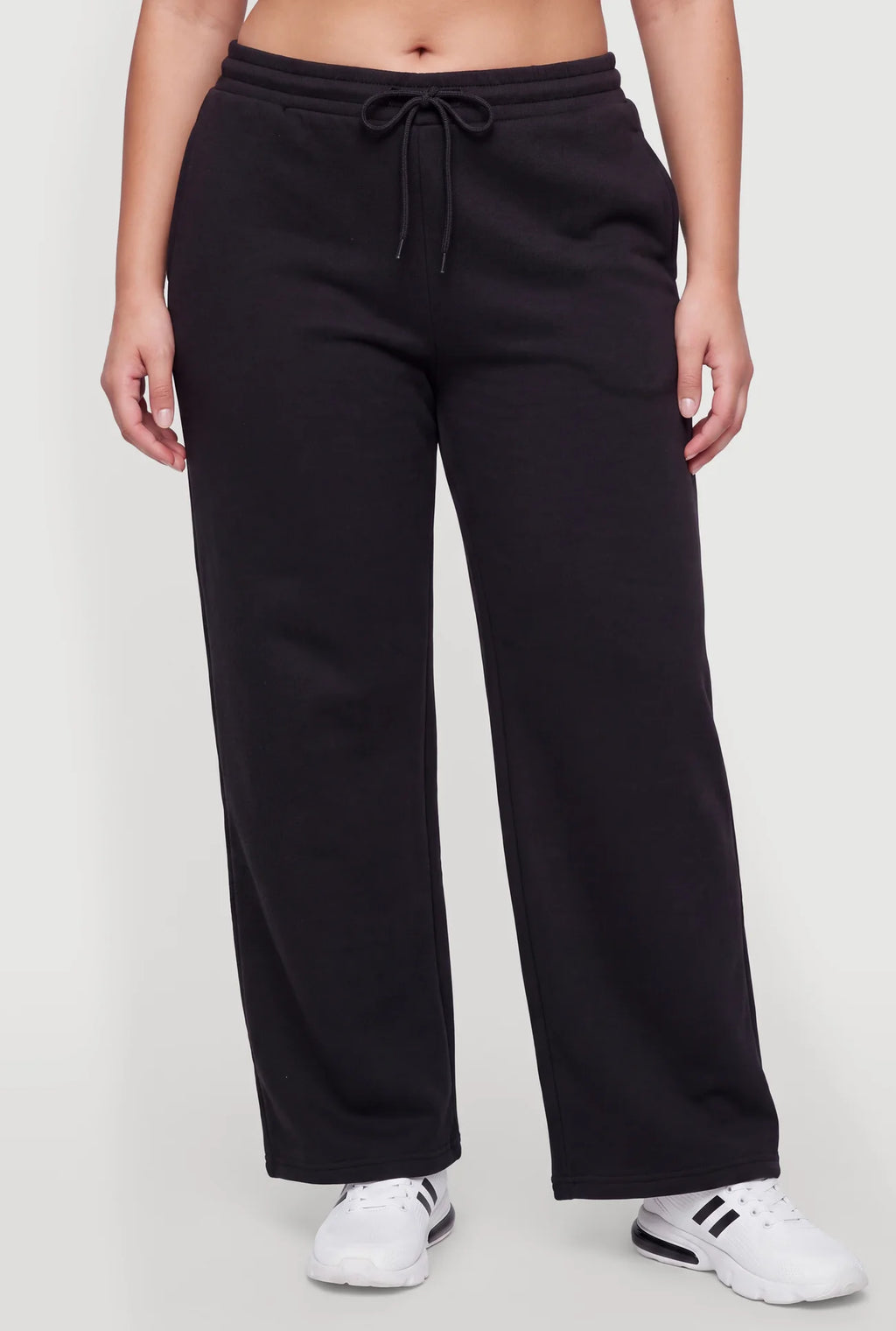 Drawstring Waist Wide Leg Basic Sweatpants