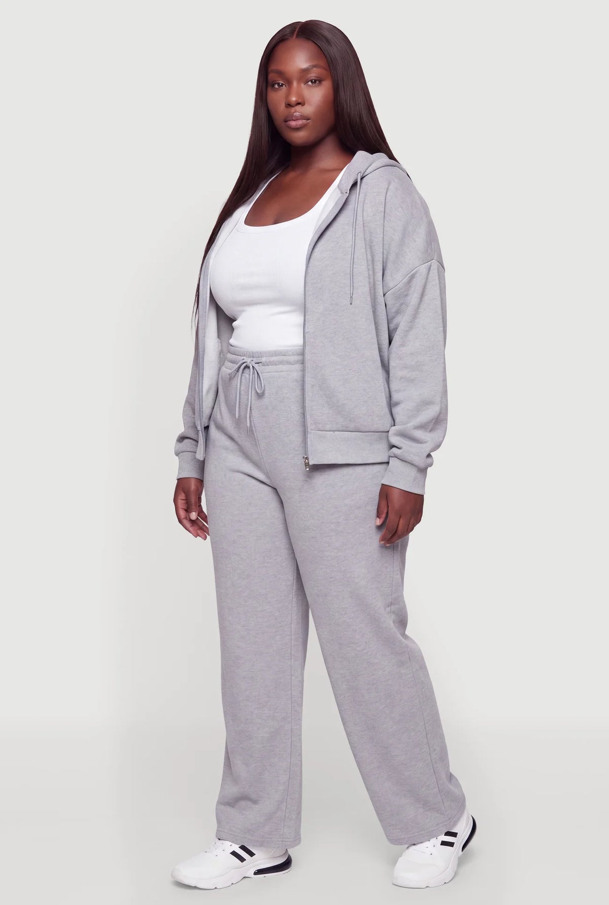 Drawstring Waist Wide Leg Basic Sweatpants