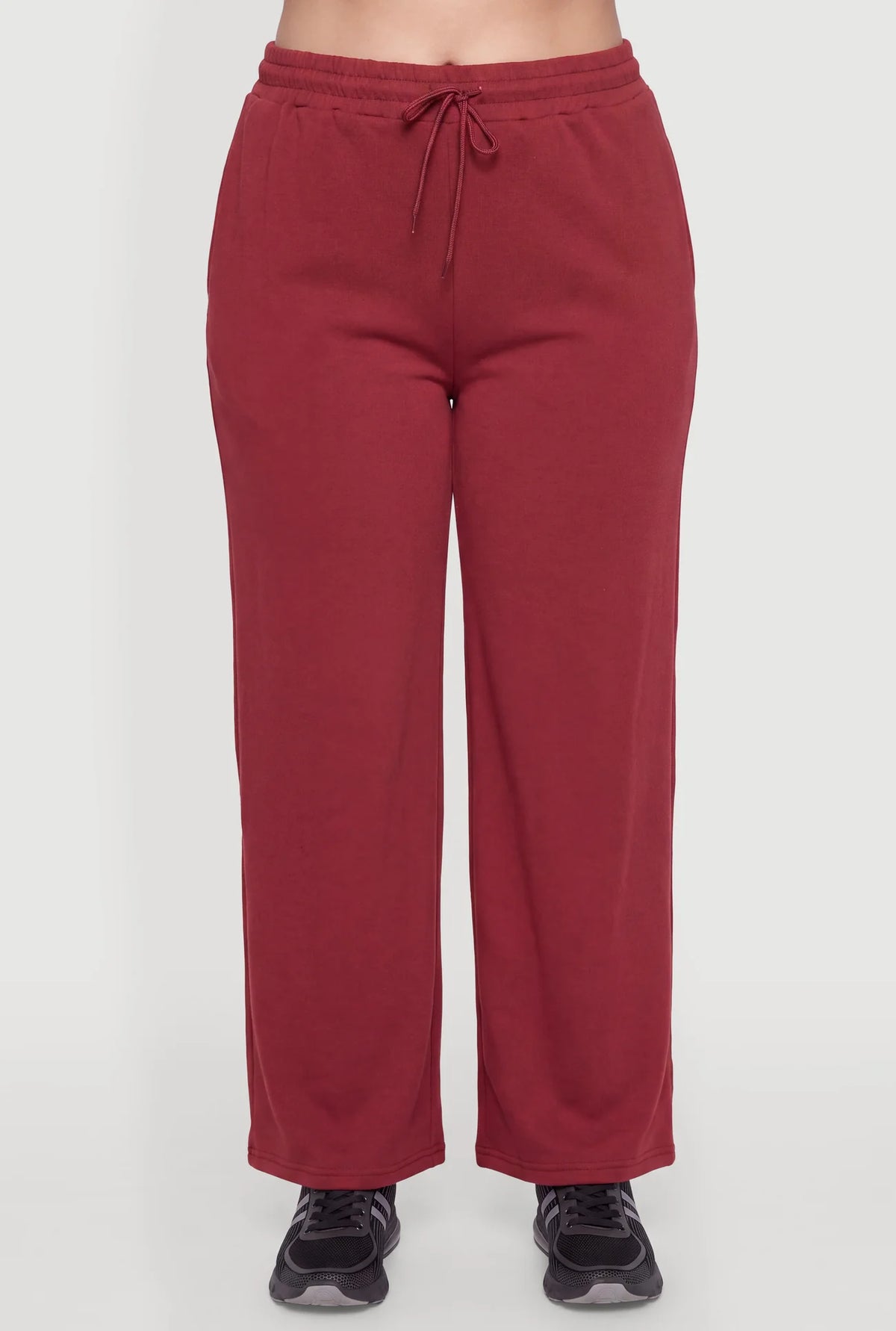 Drawstring Waist Wide Leg Basic Sweatpants