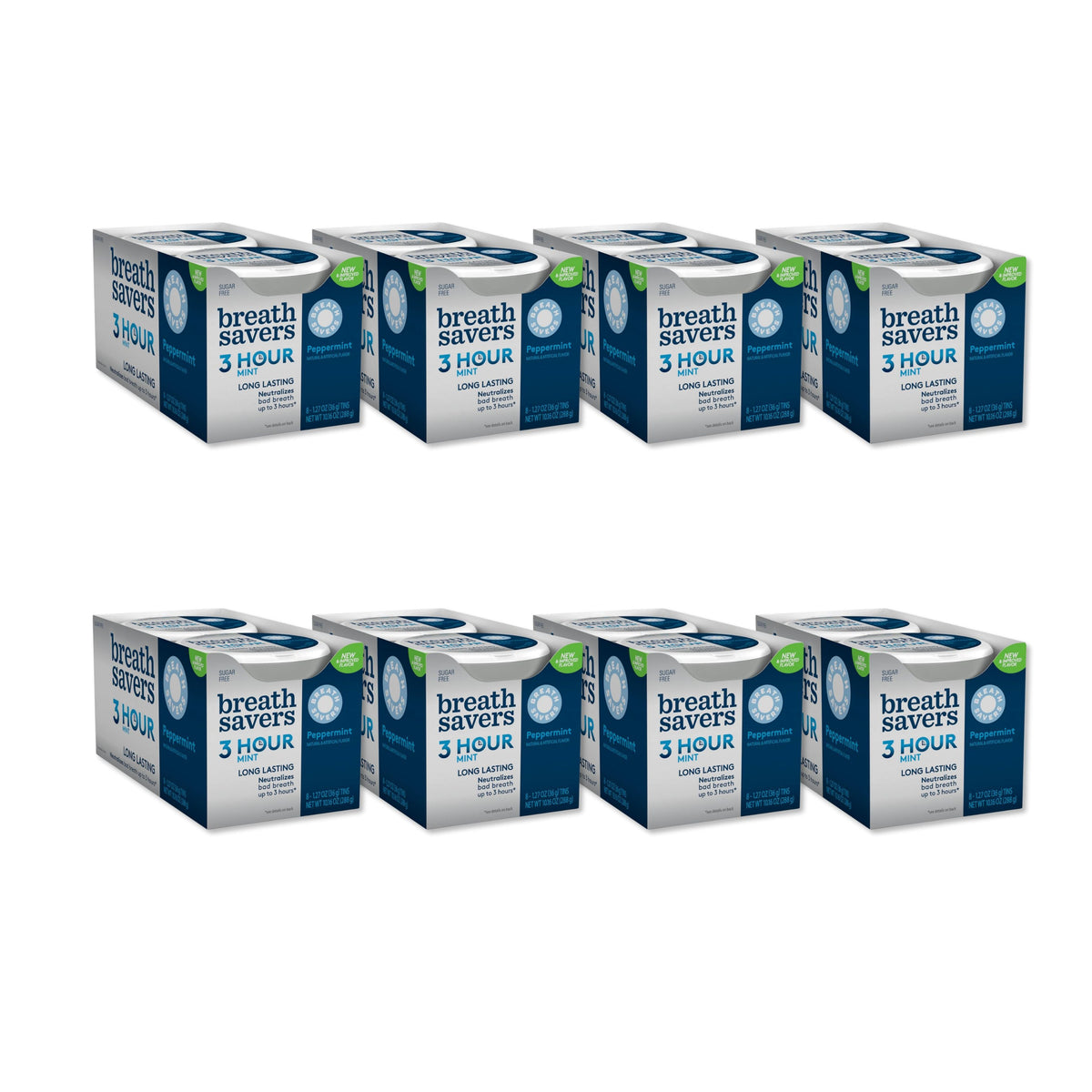 Breath Savers 3 Hour Mint Sugar Free Peppermint, 1.27 oz Tins