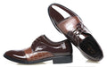 Patterned Leather Pointed Dress Shoes