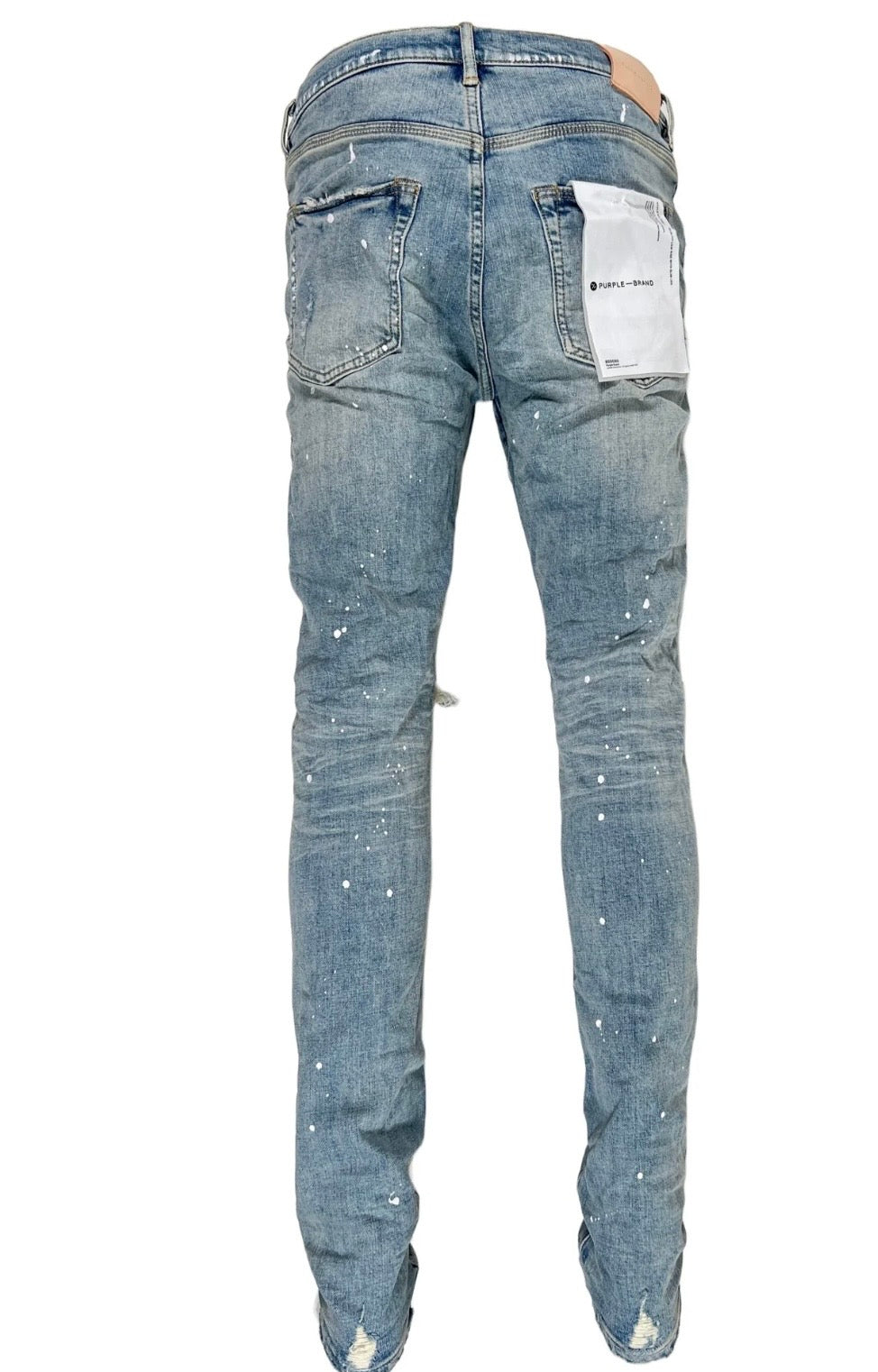 PURPLE Jeans Distressed Ripped Paint Splash