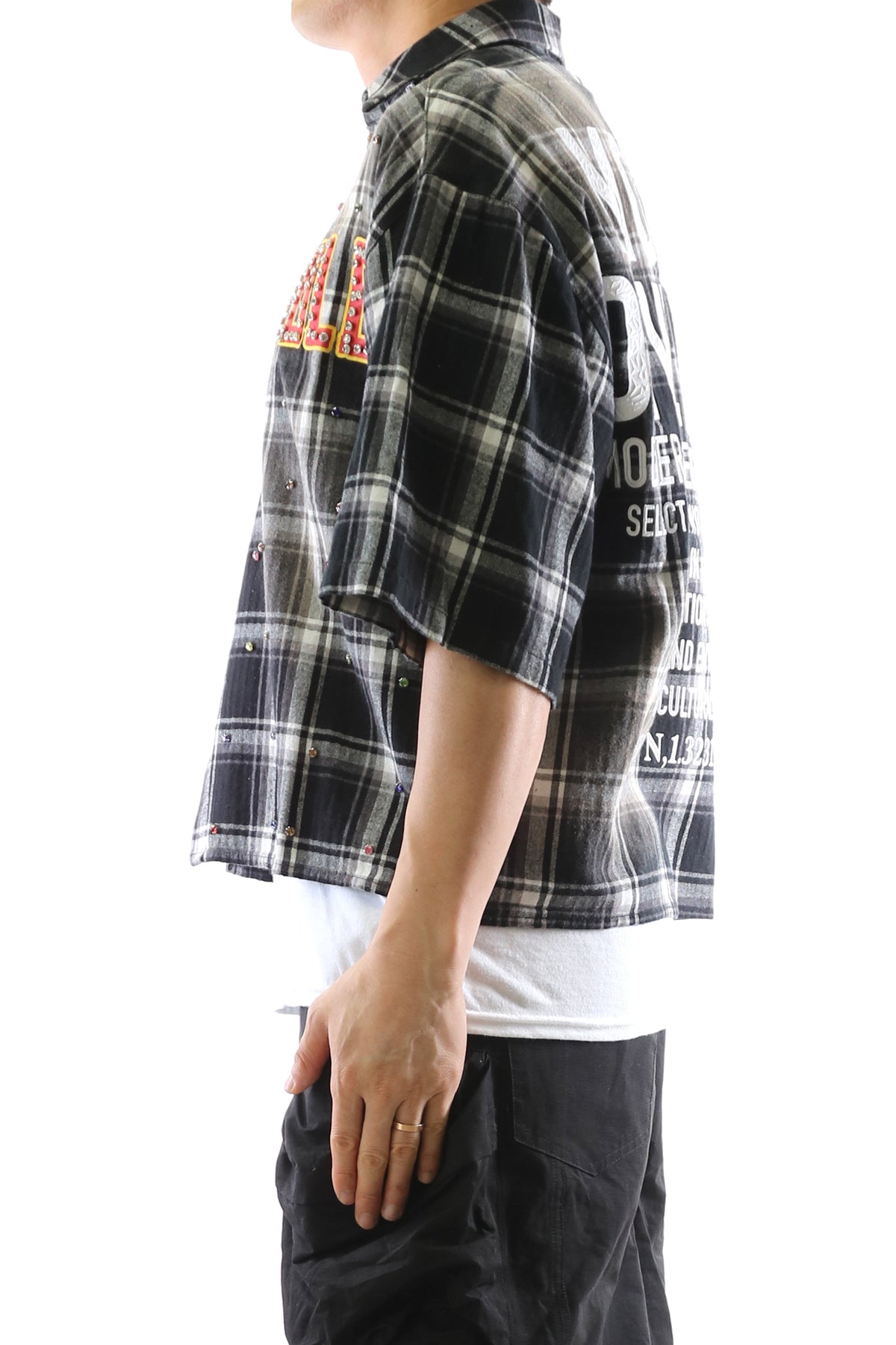UMBRO Washed Flannel Crop Top Button Down Shirt
