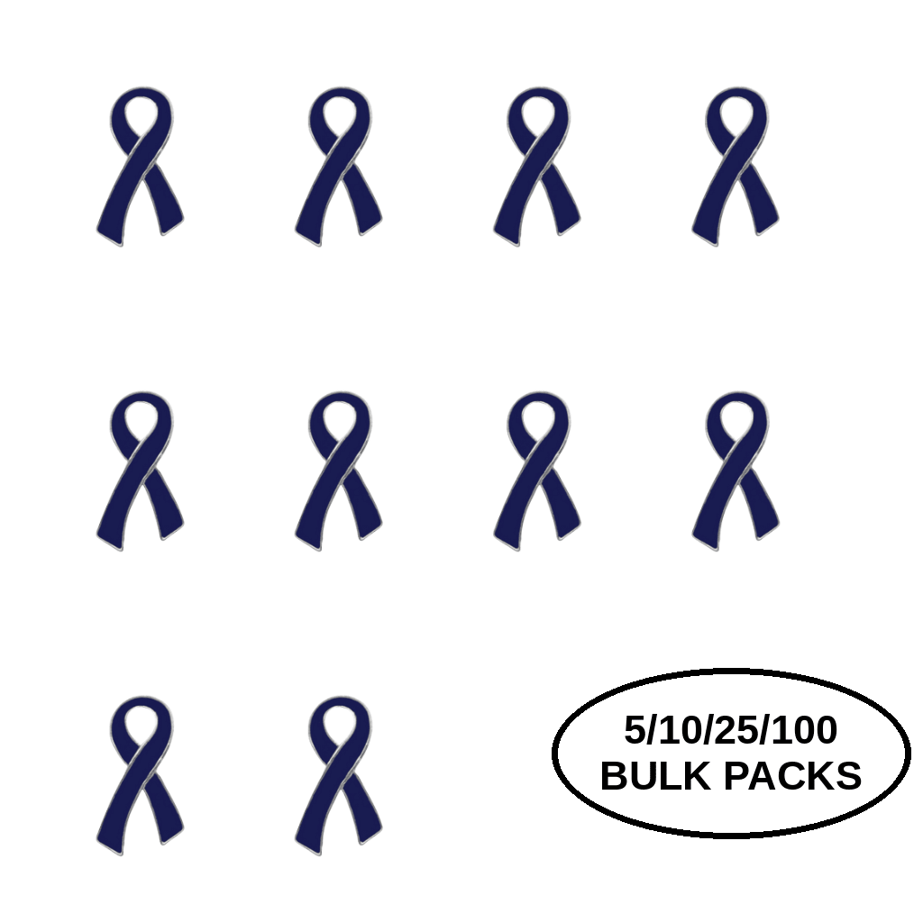 5/10/25/100 Pack Large Dark Blue Ribbon Pins