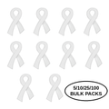 5/10/25/100 Bulk Large Flat White Ribbon Pins