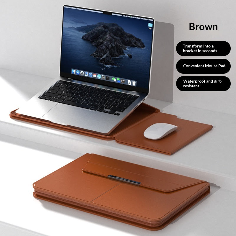 Leather Laptop Sleeve with Stand