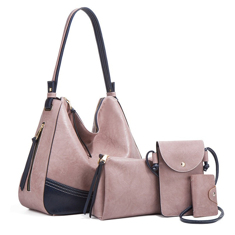 Large Capacity 4-Piece Soft Shoulder Bag Set