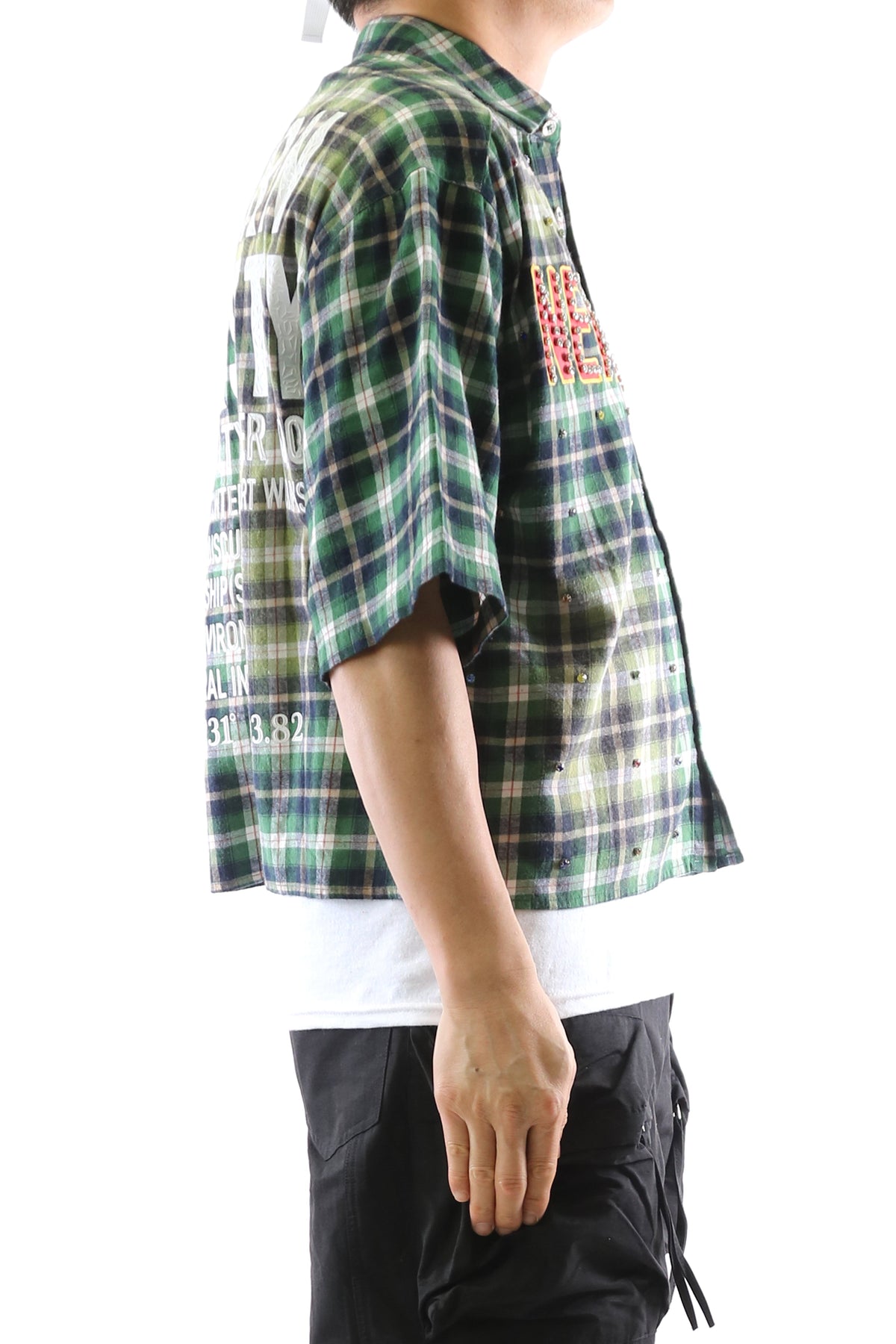New RAZE Washed Flannel Crop Top Button Down Shirt