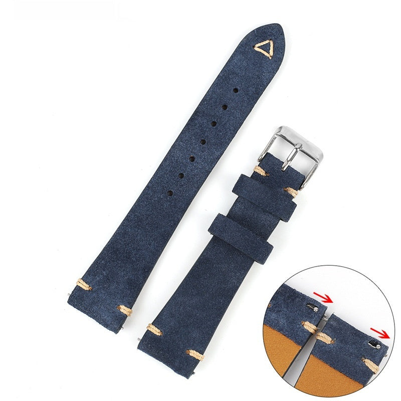 New Small Waist Suede Leather Watch Strap Genuine Leather