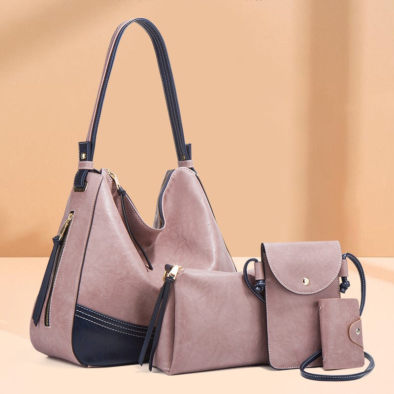 Large Capacity 4-Piece Soft Shoulder Bag Set