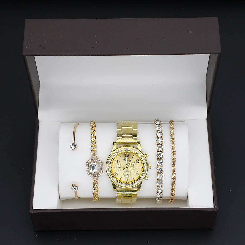 Women's  Set With Bracelet 4 Pieces FashionWatch Quartz