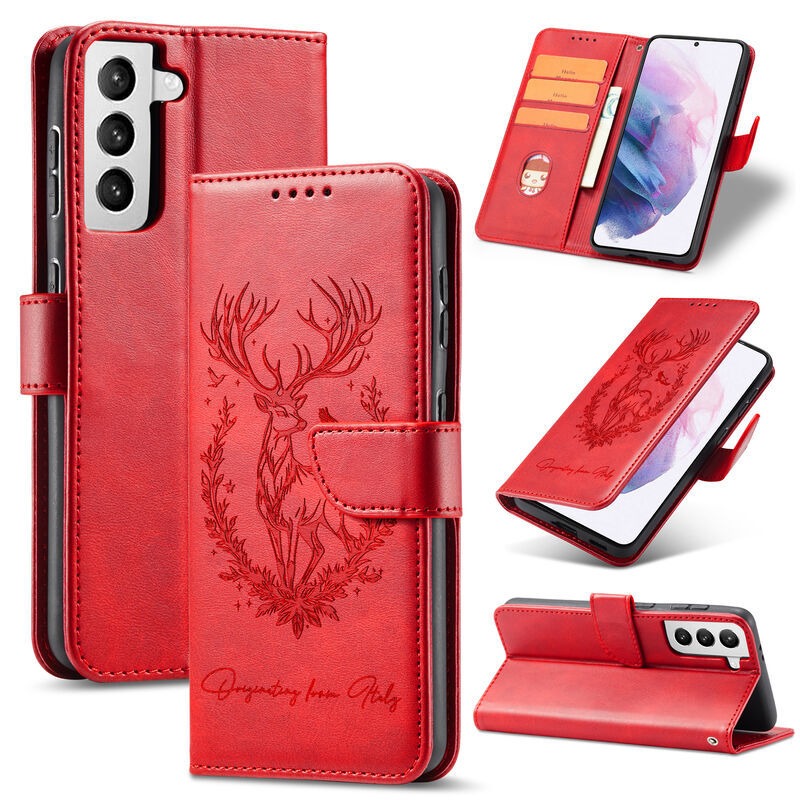 Deer-Print Leather Phone Case