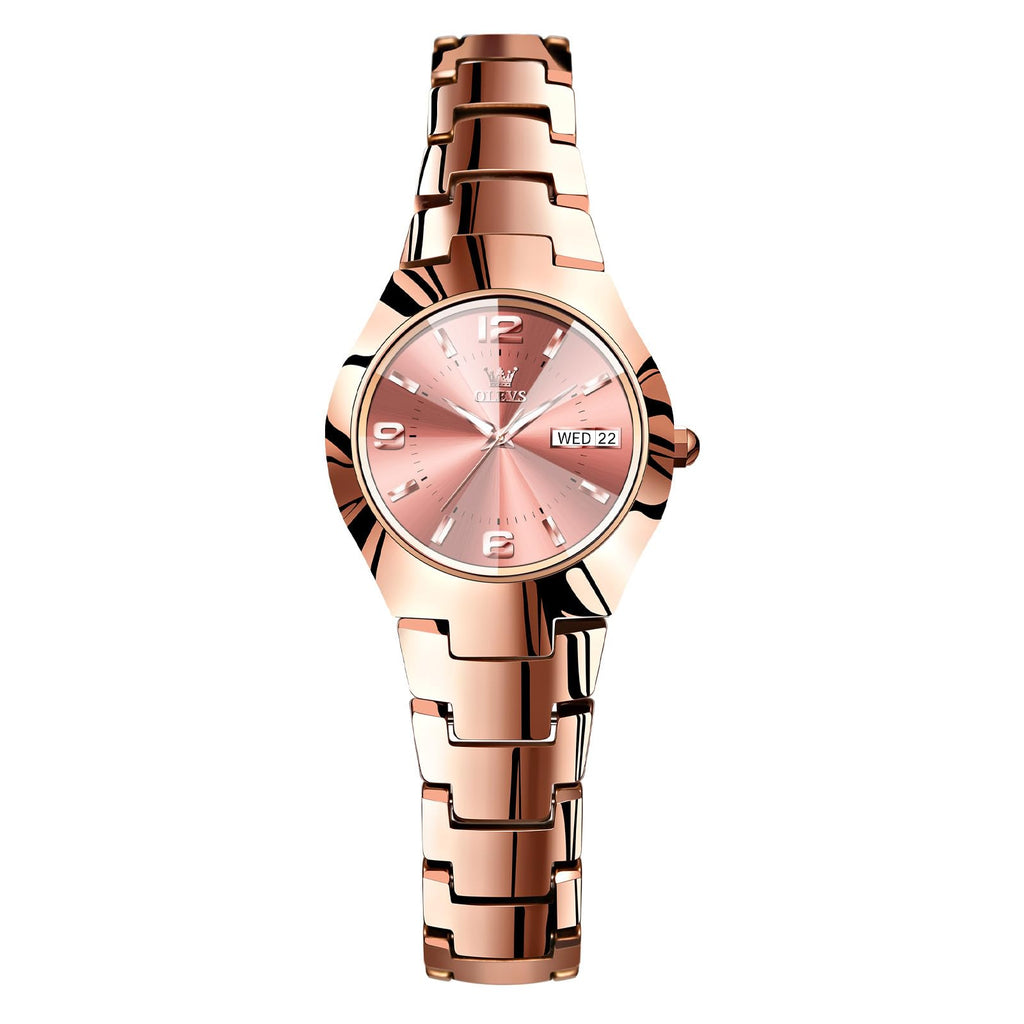 OLEVS Watch Women Luxury Dainty Vintage Square/Round Small Watches for Women Waterproof Stainless Steel Analog Women's Watches with Day Date Fashion Dress Easy Read Female Watch Reloj para Mujer