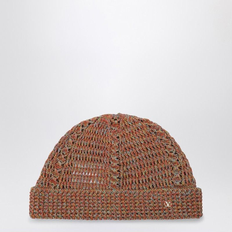 VALENTINO GARAVANI Knit Vlogo Signature Beanie Hat for Men