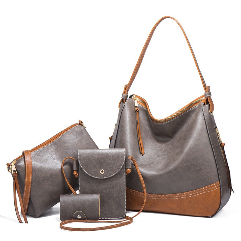 Large Capacity 4-Piece Soft Shoulder Bag Set