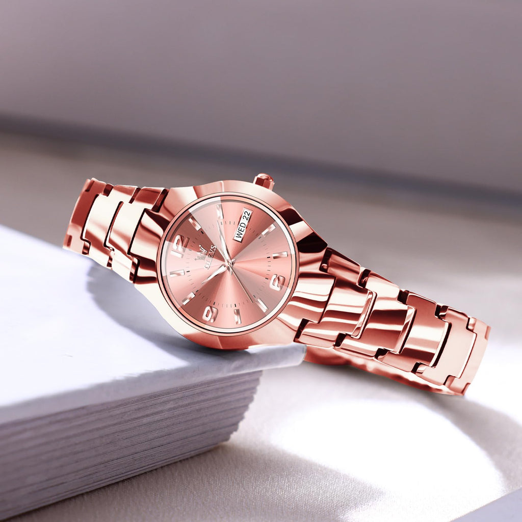 OLEVS Watch Women Luxury Dainty Vintage Square/Round Small Watches for Women Waterproof Stainless Steel Analog Women's Watches with Day Date Fashion Dress Easy Read Female Watch Reloj para Mujer