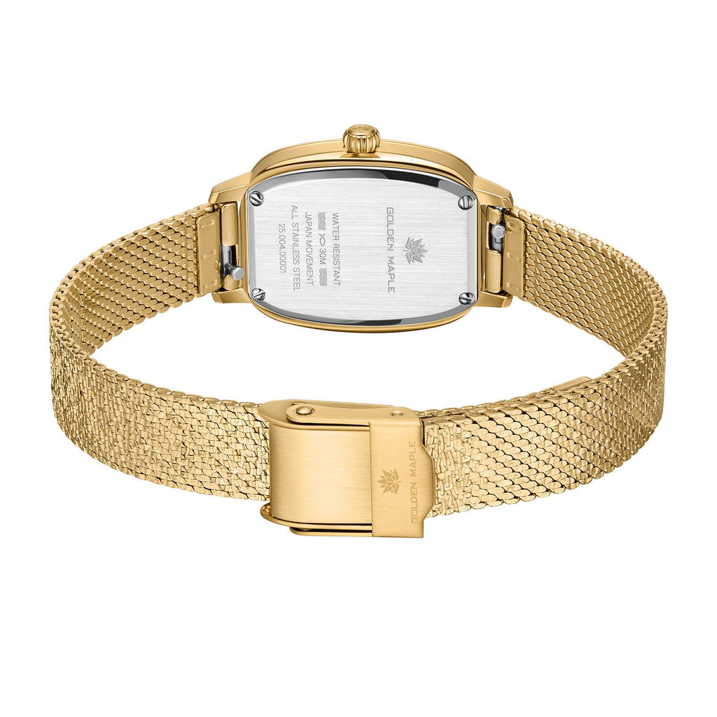 GOLDEN MAPLE Watches for Women, Dainty Gold Watch with Small Stainless Steel Case, Quartz Movement and Water Resistant, Adjustable Mesh Band